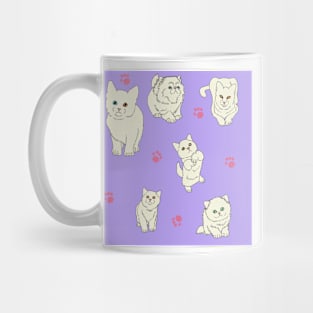 Purple White Kittens Mug